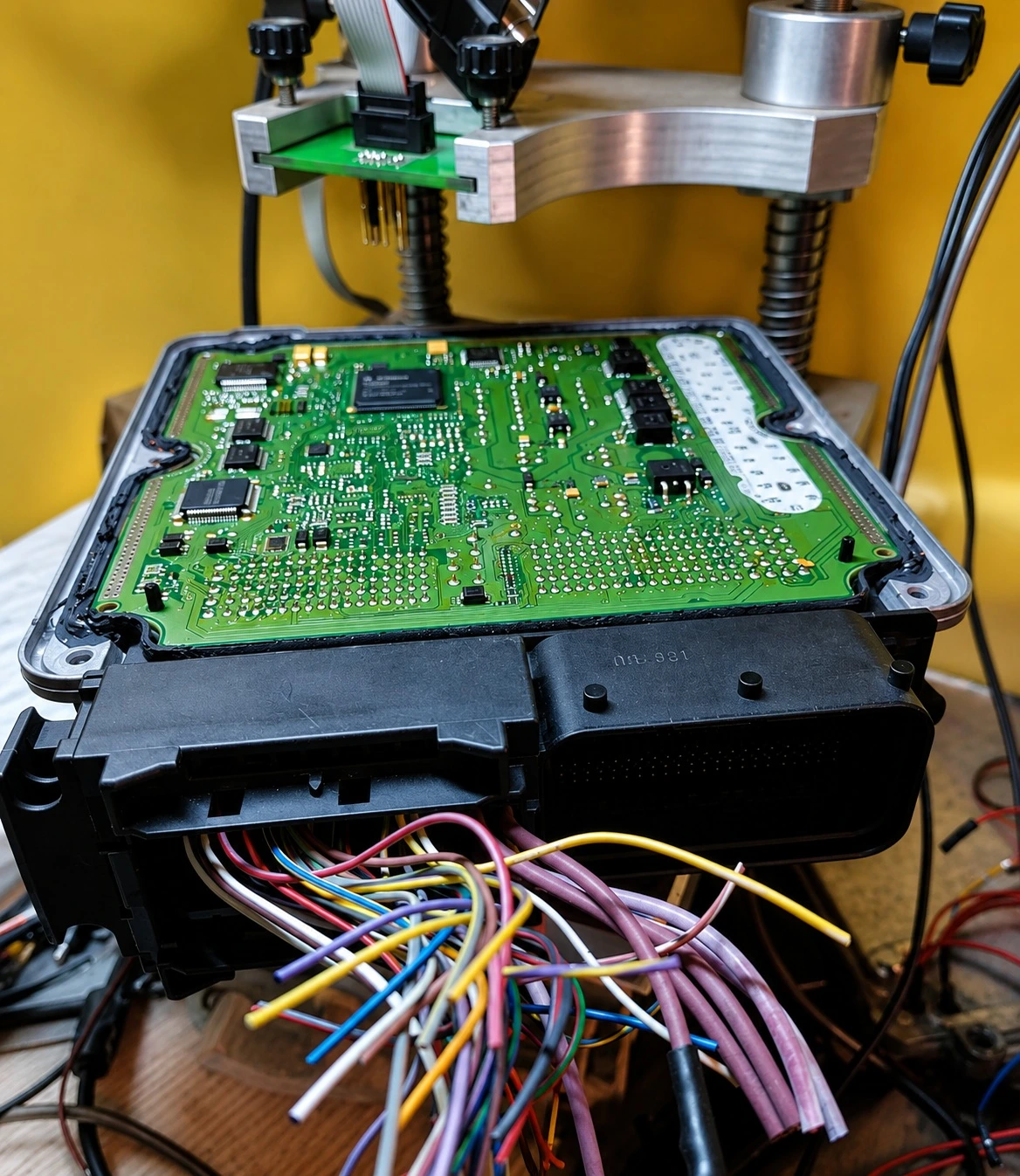 Engine ECU during diagnostics and AdBlue SCR software programming